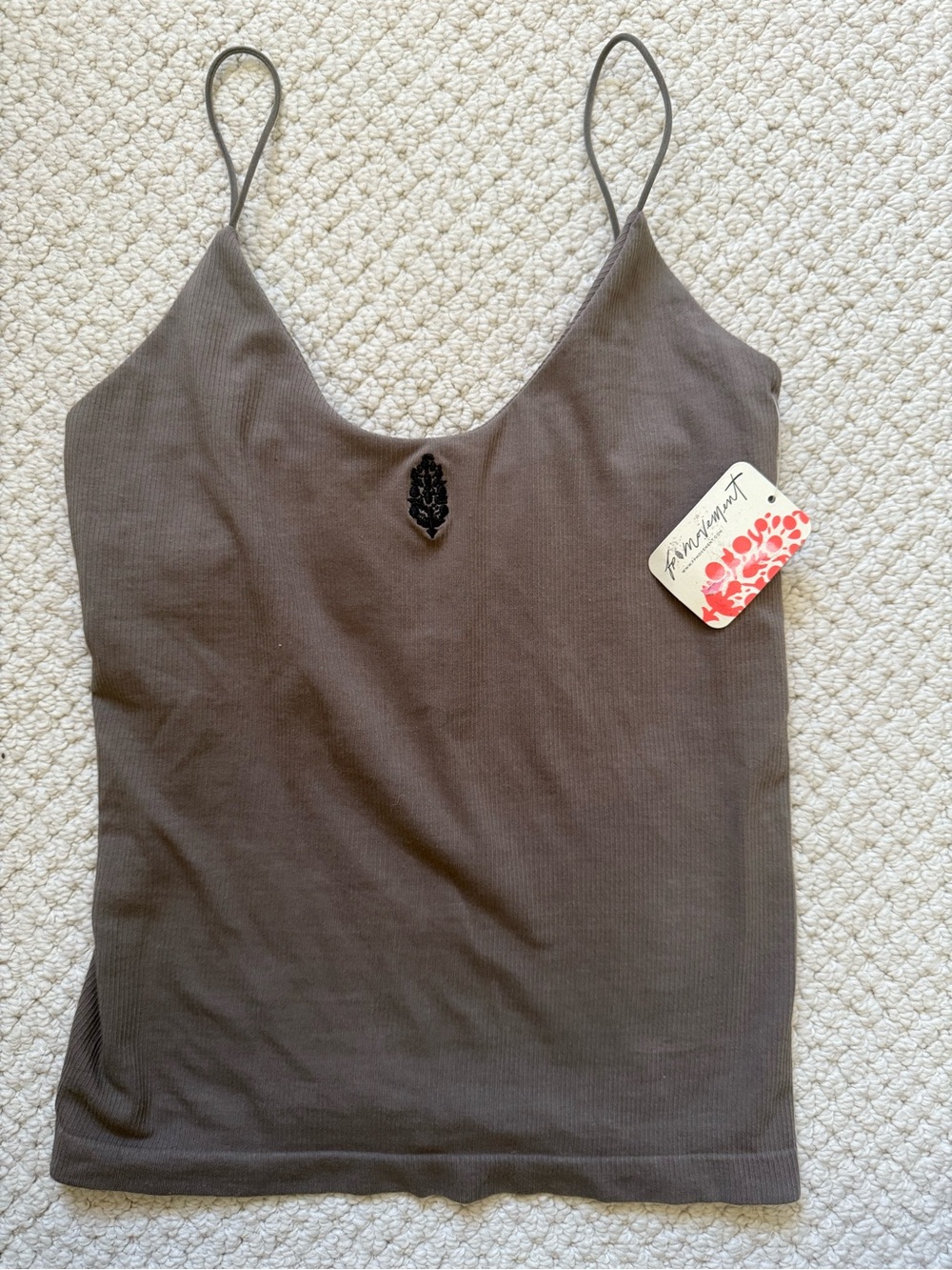 Free People Ribbed Camisole in Pewter